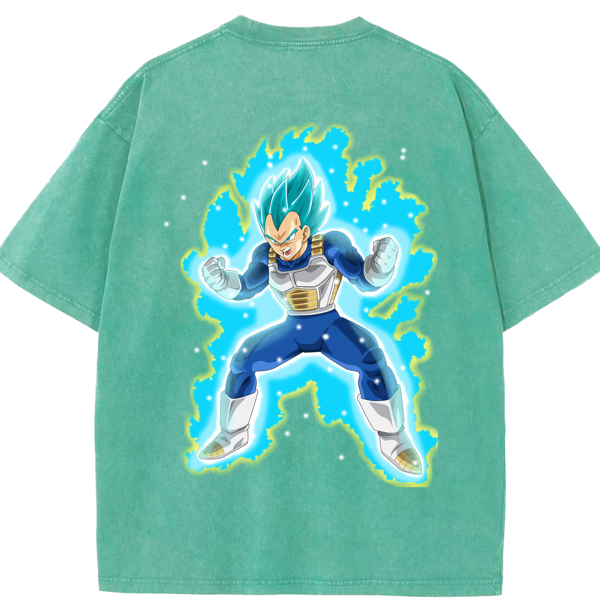 （画像用） ドラゴンボール ベジータ四世（Bejīta Yonsei）DRAGON BALL Vegeta IV 綿100% ヴィンテージ風 半袖Tシャツ（背面プリント）